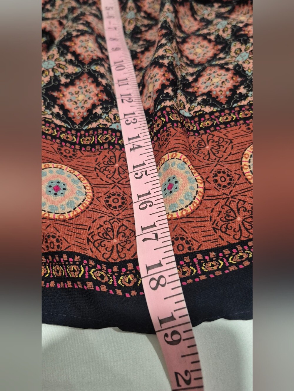a'gaci Coral and Navy Off-Shoulder Boho Blouse(box C) - Picture 5 of 6
